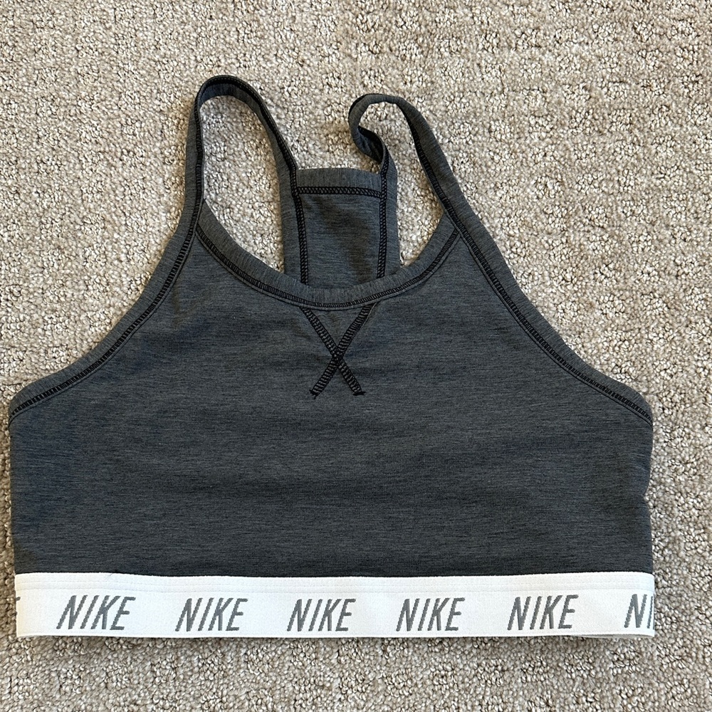 Nike Charcoal and White Sports Bra